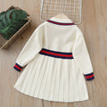 fall/winter new girls' dress, autumn children's sweater dress, stylish baby girl preppy princess dress