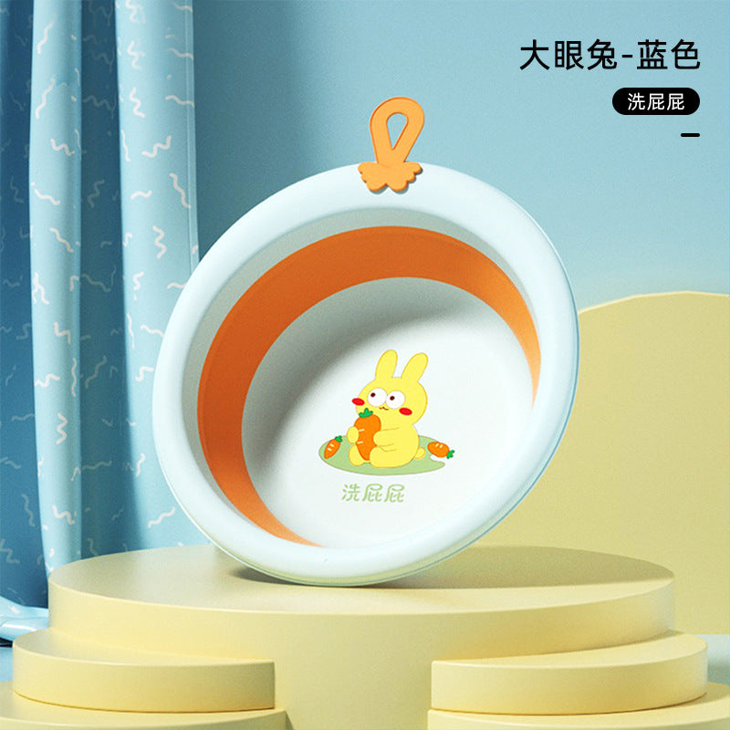 Collapsible kids' wash basin - portable newborn face wash basin - thickened plastic baby basin - household infant wash basin