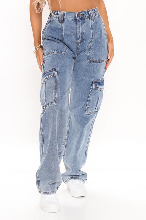 Y2k style   jeans women's new multi-pocket high-waisted elastic waistband washed cargo pants