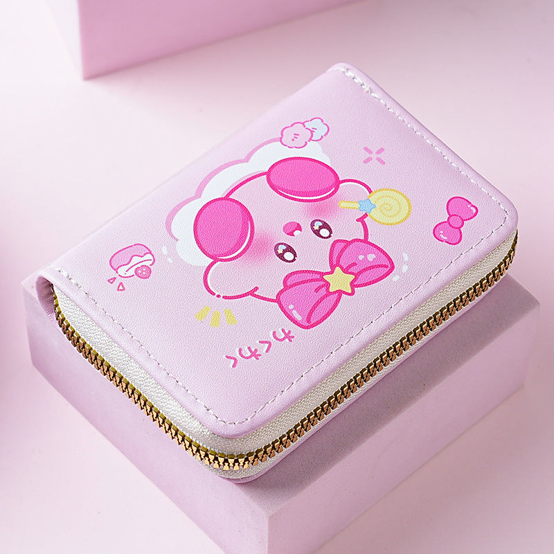 Primary school students small card bag horizontal children and girls new bear sweet cartoon cute short zipper change card bag