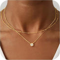 European and american electroplated gold brass small round diamond necklace circle zircon pendant jewelry minimalist versatile necklace