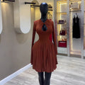 European and american cross-border women's fashion:  summer new arrivals - sexy, elegant, hollow-out, slim-fit, asymmetrical solid color mini dress