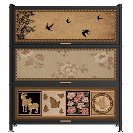 Medieval style locker dustproof bookcase wall-mounted all-in-one locker living room storage cabinet iron art storage storage