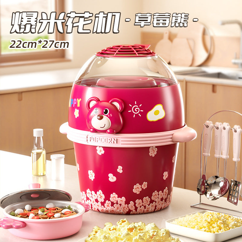 Play house real cooking utensils automatic popcorn machine cooking independent hands-on family interactive artificial kitchen toys