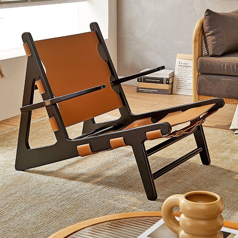 Wabi-sabi style chair designer hunting chair single living room sofa chair ins casual balcony chair retro back chair
