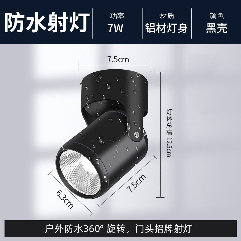 Led outdoor waterproof spotlight - adjustable angle for storefront signs, wall advertising, and outdoor flood lighting