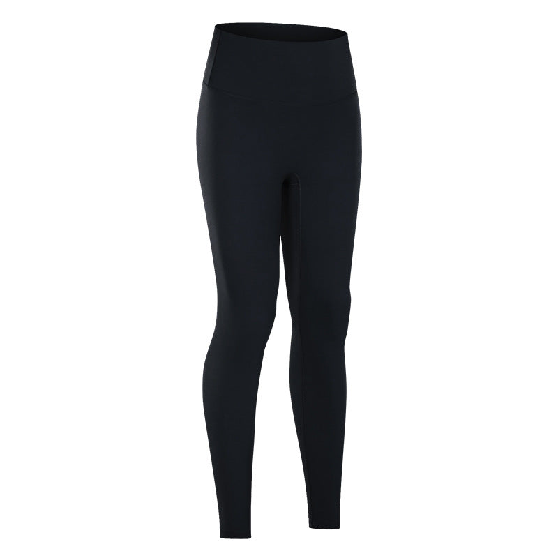 Dianqian new arrival nude fitness pants women's no embarrassing line high waist sports hip lifting stretch yoga pants d19108-2