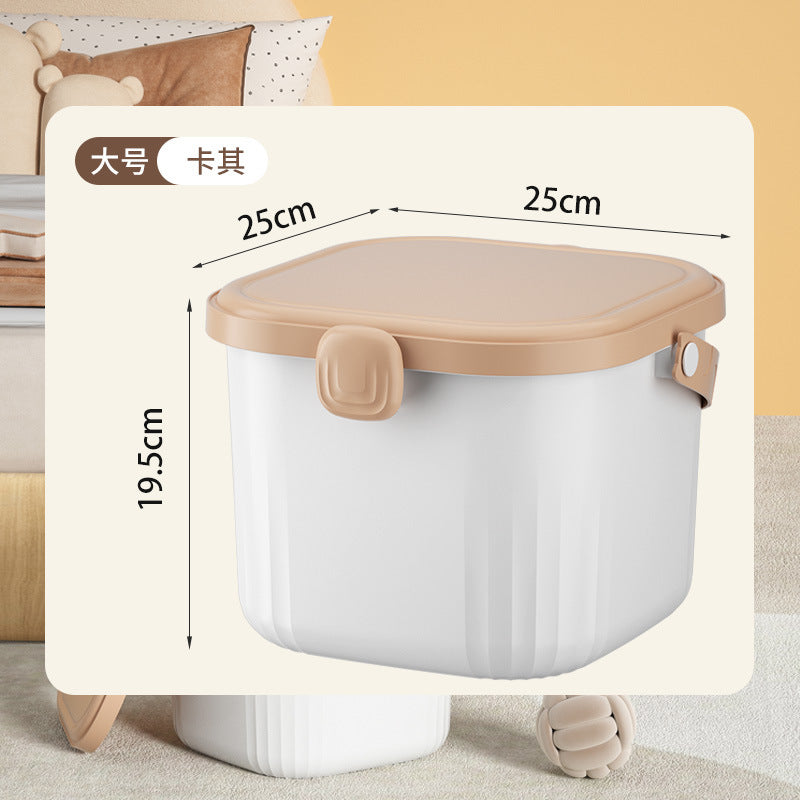 Children's toy storage bucket Household large-capacity assembled building block storage box Plastic handle with lid storage finishing box