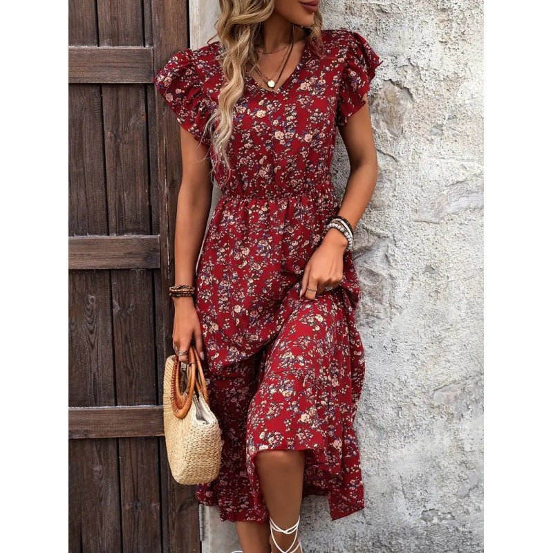 Shipped:  new summer collection - independent station cross-border e-commerce, comfortable & casual slim-fit dress, european & american style, perfect for vacation