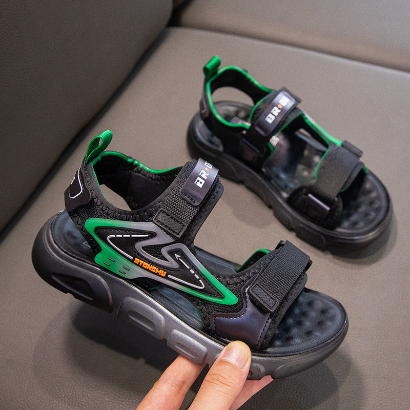 Summer new children's sandals soft-soled students running classmates trendy boys handsome polyurethane beach shoes