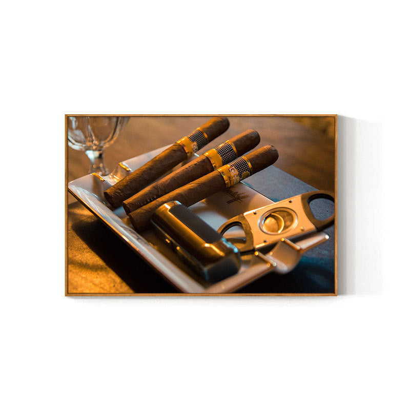 Cigar bar hanging painting American bar high-end club nightclub box wall decoration painting whiskey tobacco and alcohol shop mural