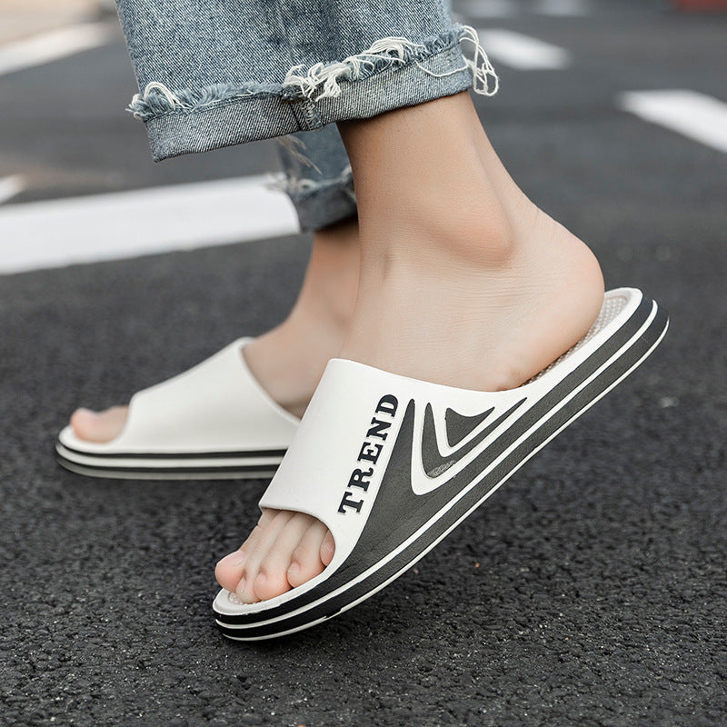 Clearance slippers men's summer new arrivalfashionoutwear beach slippers soft bottom outdoor home bathroom couple one-piece cool