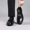 Genuine leather casual shoes for men - breathable, soft sole, soft upper loafers - business, work, wedding shoes - model 7713-1