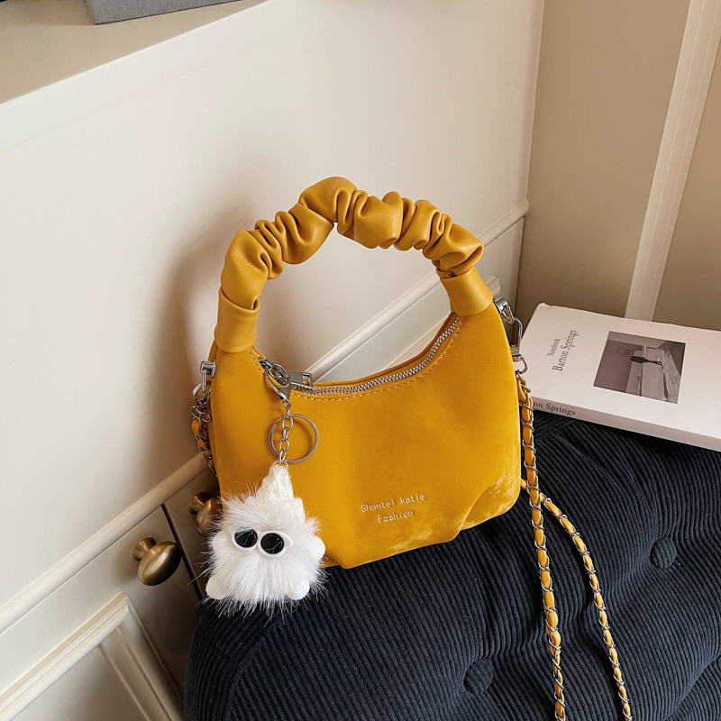 Cross-border high-end niche bag women's summer 2025 new chain shoulder messenger bag women's portable crescent bag