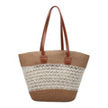 New woven bag large capacity tote bag simple versatile shoulder bag casual travel commute tote bag women's bag