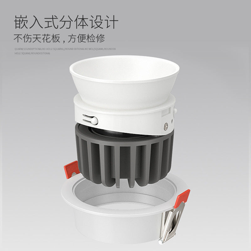 Deep anti-glare COB spotlight ceiling lamp without main lamp lighting household living room wall washer embedded led downlight