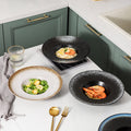 Japanese retro ceramic dinnerware creative straw hat plate - restaurant & hotel pasta plate, deep dish, dessert presentation, soup plate