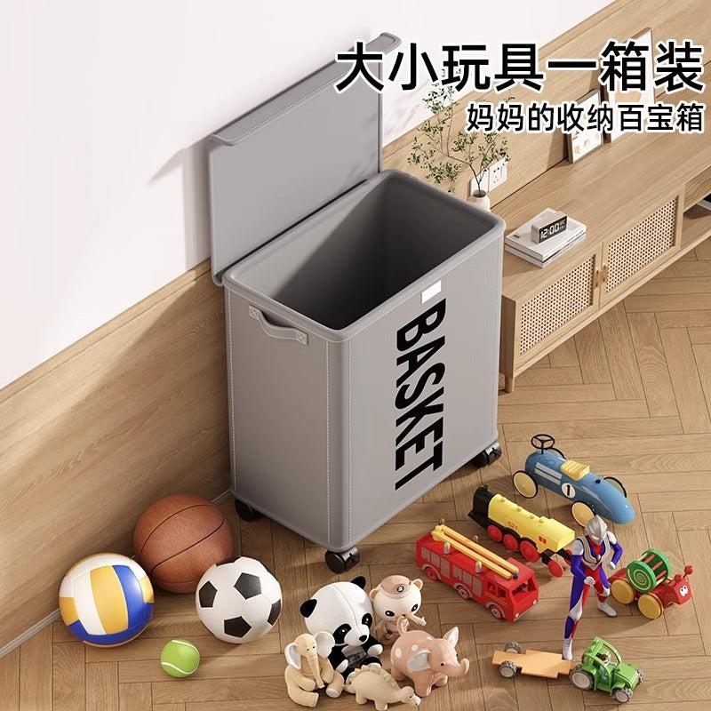 Clothes toys with wheels storage box large capacity oversized flip foldable storage basket clothing quilt sorting box