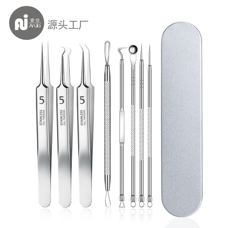 Cell clip to remove acne and blackheads beauty salon style blackhead clip acne needle acne removal douyin stainless steel acne needle suit