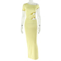 European and american style cross-border solid color elegant women's bodycon mini dress with cutout asymmetrical design - evening party gown