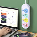 Multi-outlet power strip with usb charging ports - wall socket extension cord for home use