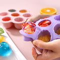 Food-grade silicone 7-cavity grapefruit-shaped jelly mold, home ice cube tray, baby food refrigeration box, ice mold with lid