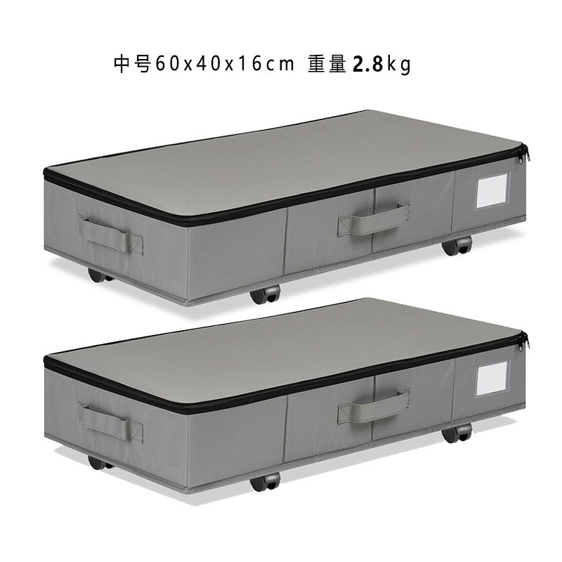 Cross-border hot-selling new storage box Oxford cloth with wheels, under-bed storage box, bedroom shoe storage box foldable