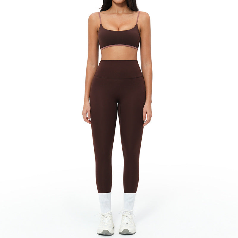 New  barely-there yoga set - spaghetti strap, beautiful back, activewear set for casual running and fitness - 6116