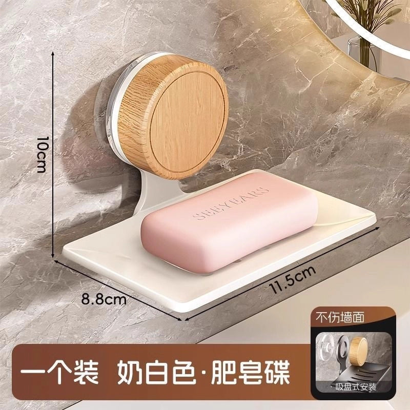 Gun gray bathroom soap dish creative drain space aluminum punch-free soap dish bathroom storage rack wall-mounted