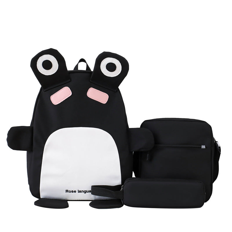 School bag backpack for women 2025 new cartoon primary and secondary school students backpack small fresh and funny three-piece backpack