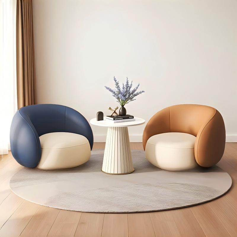 Modern minimalist single sofa and coffee table set - ideal for beauty salons, casual reception areas, office waiting rooms, sales centers, and negotiation spaces