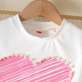 new product girl european and american style heart t-shirt + washed jeans suit