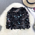 Classy fashion sequin skirt women's summerhigh waista-line miniskirt petites hip-covering one-step skirt