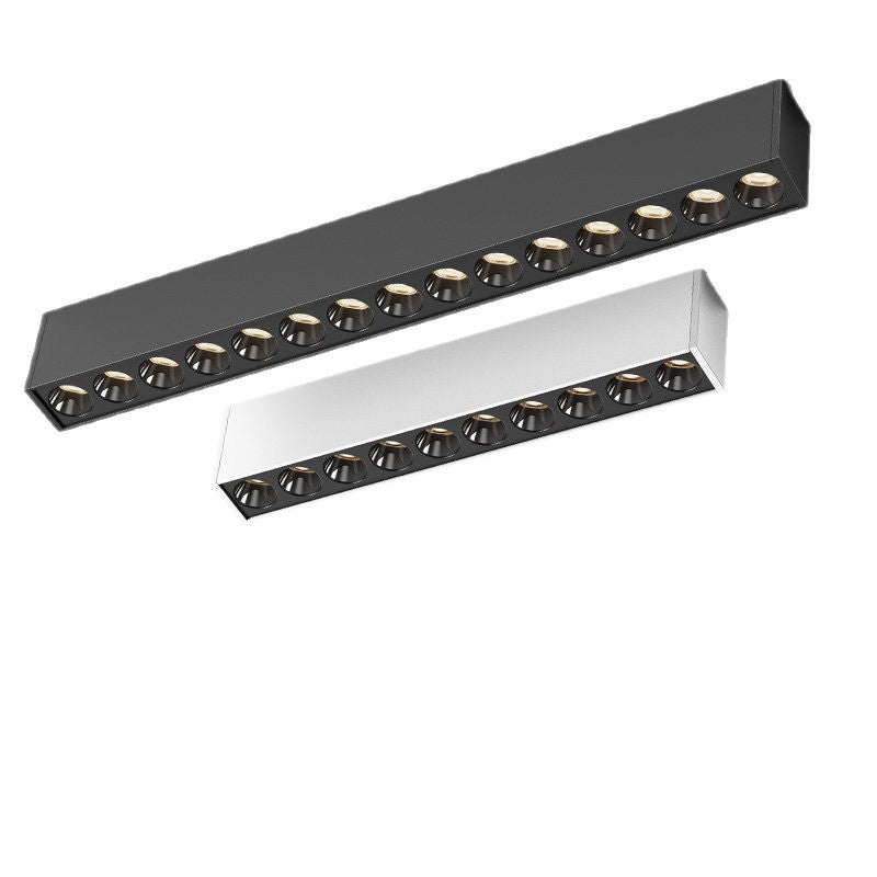Surface-mounted led strip spotlight, no need to open holes, grille, anti-glare line light, living room ceiling, ceiling-mounted, no main lighting