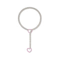 Amazon new arrivalcolorful double heart necklace punk cuban adjustable women's clavicle chain necklace necklace wholesale