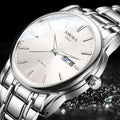 Xiangshiman gold steel watch - stainless steel waterproof quartz watch for middle-aged and elderly men - fashionable men's wristwatch with 2035 movement