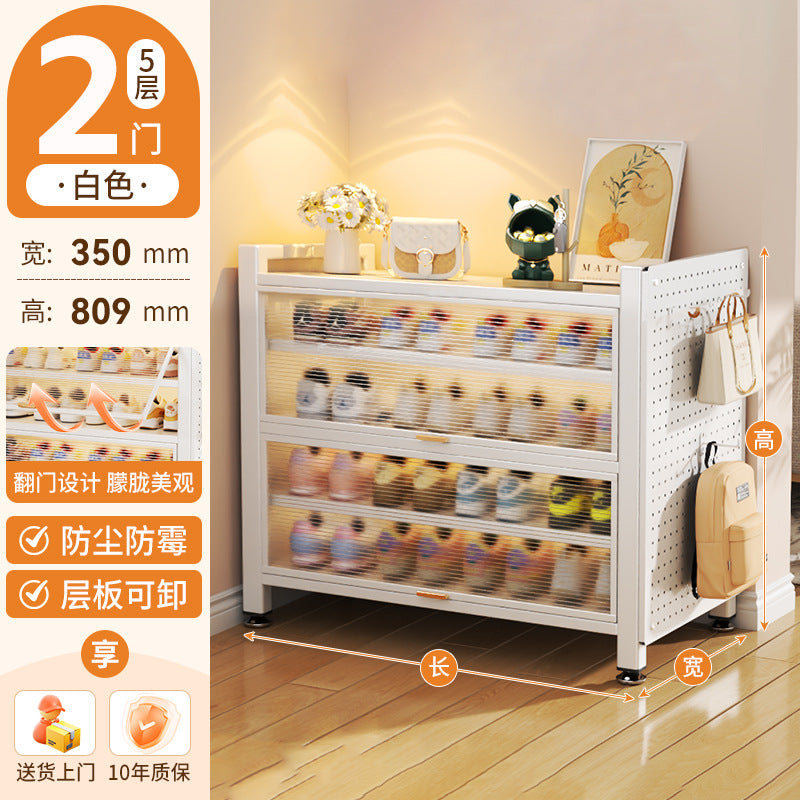 Steel shoe cabinet for homemulti-layer dustproof shoe rack door entrance entrance floor-to-ceiling wall all-in-one storage rack storage rack