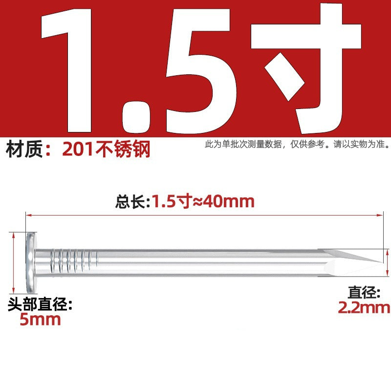 304/201 Stainless Steel Round Nails Steel Nails Element Nails Woodworking Wood Painting Nails Extended Western Nails Iron Nails Floor Nails