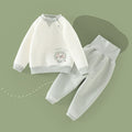 Wholesale baby thermal underwear set, pure cotton thickened quilted, unisex autumn/winter pullover high-waisted belly protection underwear set