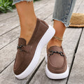 Women's loafers for export: new spring/summer  collection - british style slip-on flats with metal buckle, plus size moccasins