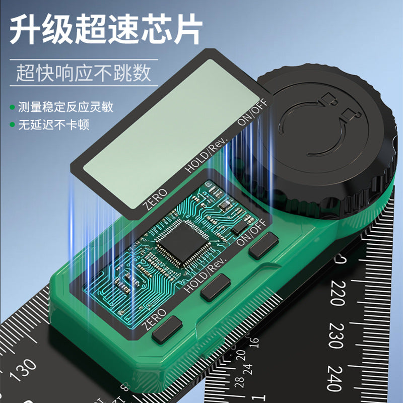 High-precision digital protractor with enhanced thickness – ideal for right angle verification, home inspections, and measuring rooms. multi-functional measuring tool