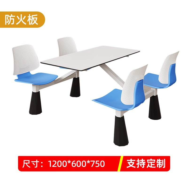 Company school canteen dining table and chair combination staff and students 4 people 6 people dining room table and chair commercial dining table and chair conjoined