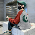 Boys' autumn long-sleeve top, trendy streetwear hoodie, spring/autumn style,  new arrival, big kids' autumn outfit, korean style, cool and stylish