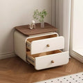 Installation-free cream small bedside cabinet casualfor home modern new arrival bedroom leather storage bedside table wooden adult