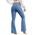 hot-selling  fashionexportjeans women's elastic silm flared pants hip lift high waist slightly flared pants