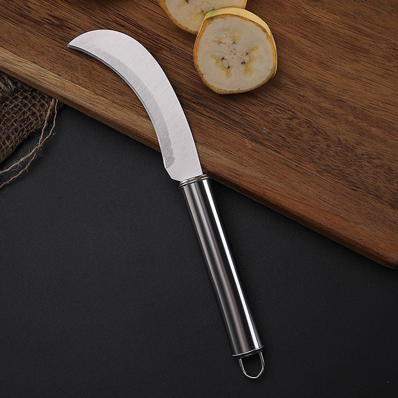 stainless steel paring knife, commercial banana and pineapple cutting scimitar, small sickle, curved jackfruit fruit knife