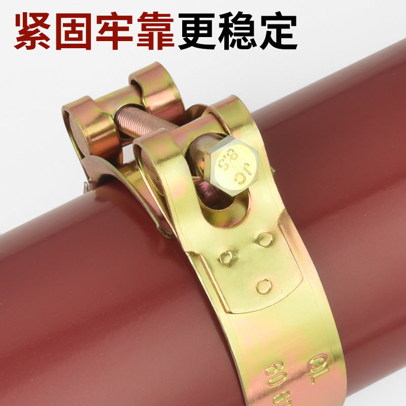 Hose clamp carbon steel galvanized european style thickened pipe clamp heavy duty pipe clamp hoop water pipe hose round widened fixed clamp