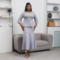 new arrivals: african cross-border fashion - rhinestone embellished elegant workwear maxi dress, luxury rhinestone two-piece set