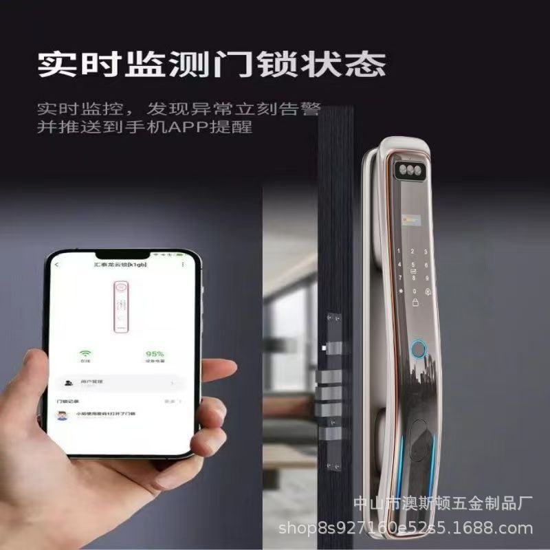 Fingerprint password lock entrance door smart lock home door lock face recognition wholesale password lock graffiti cat eye