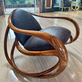 Solid wood rocking chair - walnut finish - living room, villa, light luxury, leisure rocking chair - giorgetti designer style recliner